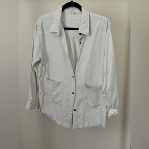 Crescent Black and White Striped Shirt